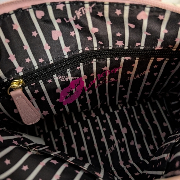 Betsey Johnson Pink Rose And Polka Dot Floral Handbag Tote Satchel EUC - Picture 9 of 12